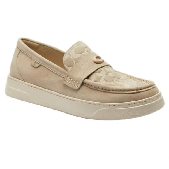 Coach Cream Loafers with Signature Pattern - Picture 2 of 10
